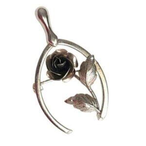 Vintage Bond Boyd Sterling Silver 925 Rose Brooch Pin Floral Flower Brooch